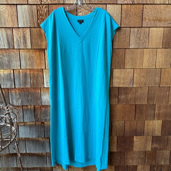 J. Jill Wearever Double-Face Jersey Elliptical A-Line Dress, Dragonfly, Size XL - Picture 1 of 8